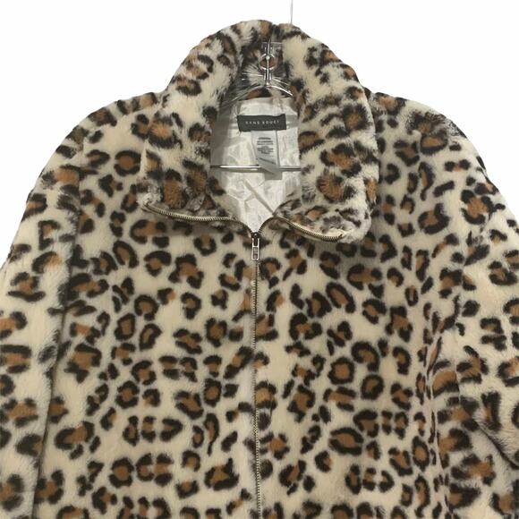 San Souci Leopard Faux Fur Crop Coat Medium 955652 - Picture 2 of 9